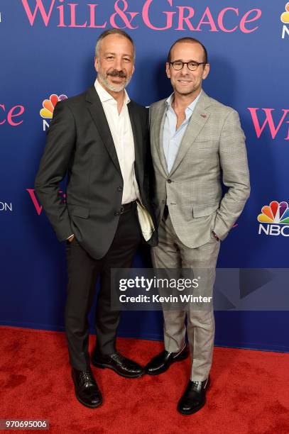 Co-creators/executive producers David Kohan and Max Mutchnick arrive at NBC's "Will & Grace" FYC Event at the Harmony Gold Theatre on June 9, 2018 in...