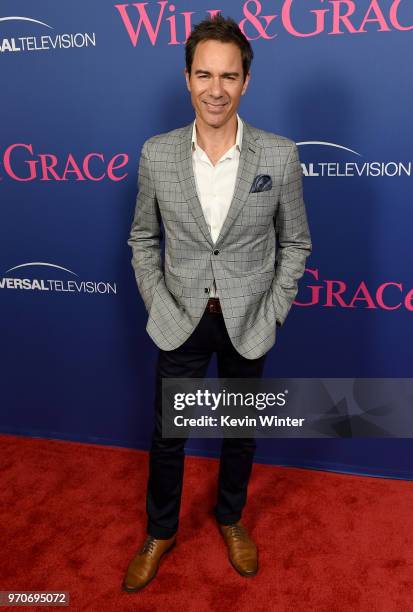 Actor Eric McCormack arrives at NBC's "Will & Grace" FYC Event at the Harmony Gold Theatre on June 9, 2018 in Los Angeles, California.