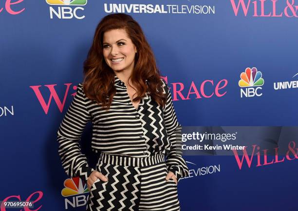 Actress Debra Messing arrives at NBC's "Will & Grace" FYC Event at the Harmony Gold Theatre on June 9, 2018 in Los Angeles, California.