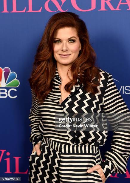 Actress Debra Messing arrives at NBC's "Will & Grace" FYC Event at the Harmony Gold Theatre on June 9, 2018 in Los Angeles, California.
