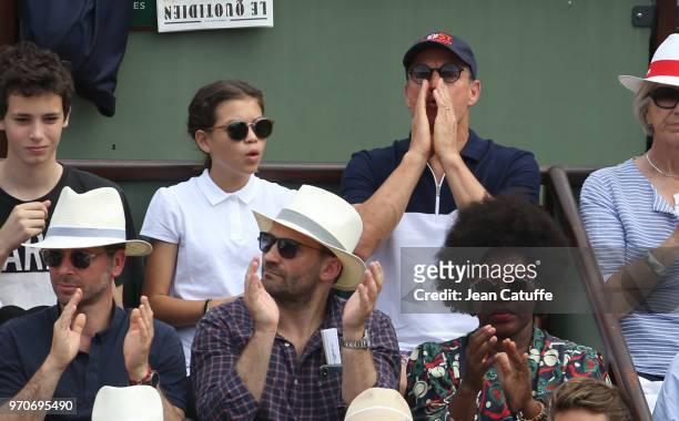 Woody Harrelson and his daughter Makani Harrelson attend the women's final during Day 14 of the 2018 French Open at Roland Garros stadium on June 9,...