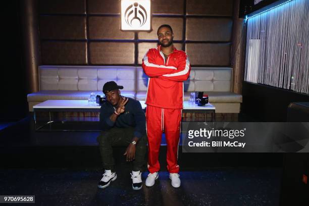 Philaladelphia Eagles running back Corey Clement and brother Stephen Clement Jr. Attend the Dave East Birthday Bash at Indie June 9, 2018 in...