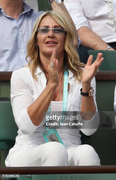 Nadia Comaneci during the women's final on Day 14 of the 2018 French Open at Roland Garros stadium on June 9, 2018 in Paris, France.