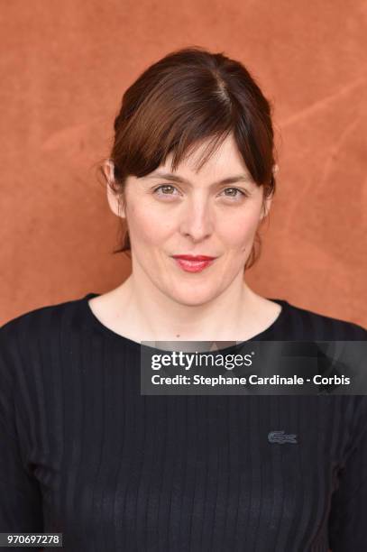 Actress Valerie Donzelli attends the Women Final of the 2018 French Open - Day Fourteen at Roland Garros on June 9, 2018 in Paris, France.