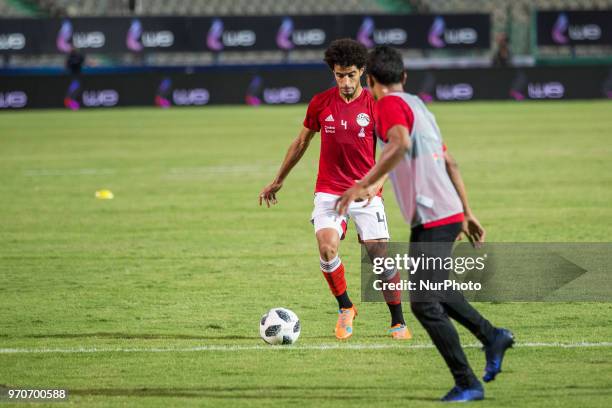 Egypt's national football team takes part in the final practice training session at Cairo international stadium in Cairo on June 9, 2018. Egypt...