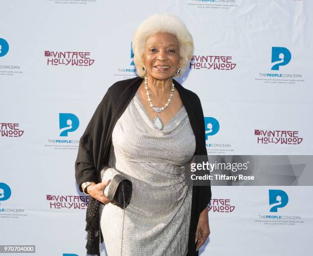 Actress Nichelle Nichols attends the Vintage Hollywood Wine & Food tasting benefiting The People Concern on June 9, 2018 in Los Angeles, California.