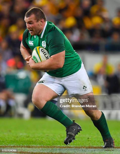 Brisbane , Australia - 9 June 2018; Jack McGrath of Ireland during the 2018 Mitsubishi Estate Ireland Series 1st Test match between Australia and...