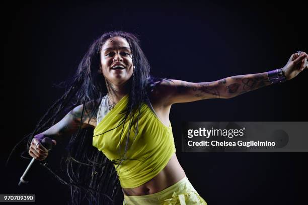 Singer Kehlani performs at the LA Pride Music Festival on June 9, 2018 in West Hollywood, California.