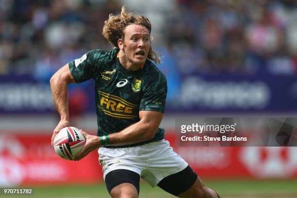 Werner Kok of South Africa in action during the Cup quarter final match between South Africa and Spain during the HSBC Paris Sevens at Stade Jean...