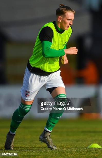 Dublin , Ireland - 8 June 2018; Ronan Curtis of Derry City before the SSE Airtricity League Premier Division match between Bohemians and Derry City...