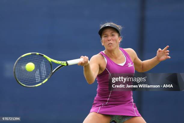 Irina Falconi of USA during Day 2 of the Nature Valley open at Nottingham Tennis Centre on June 10, 2018 in Nottingham, England.