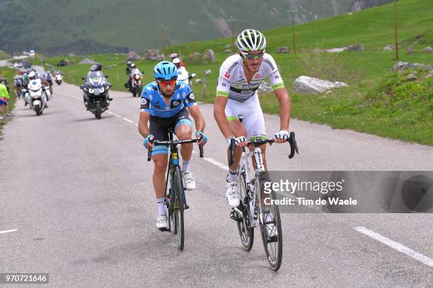 Brice Feillu of France and Team Fortuneo Samsic / Dario Cataldo of Italy and Astana Pro Team Polka Dot Mountain Jersey / during the 70th Criterium du...