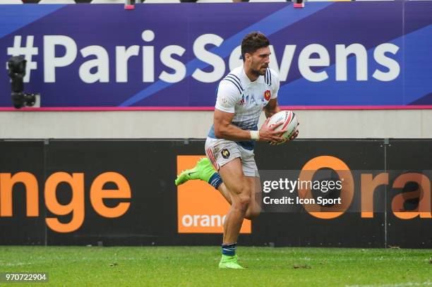 Bastien Berenguel of France during the match between France and Pays de Galles at the HSBC Paris Sevens, stage of the Rugby Sevens World Series at...