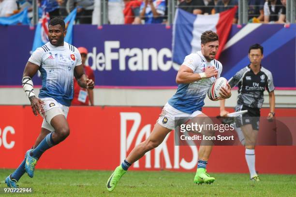Bastien Berenguel of France during the match between France and Pays de Galles at the HSBC Paris Sevens, stage of the Rugby Sevens World Series at...