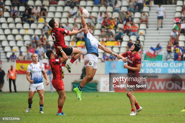 Bastien Berenguel of France during the match between France and Pays de Galles at the HSBC Paris Sevens, stage of the Rugby Sevens World Series at...