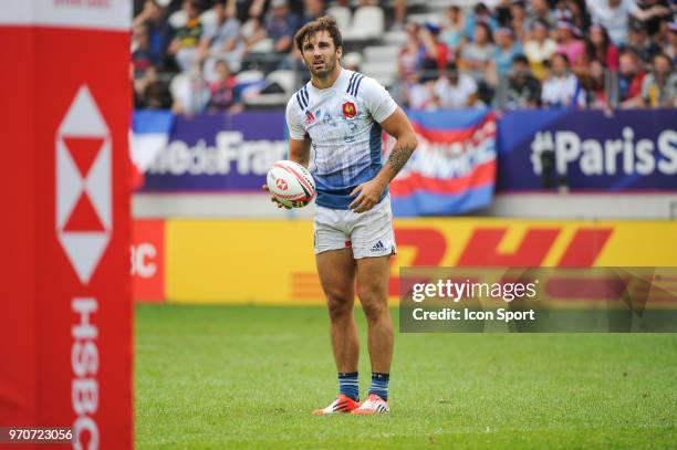 Jean Pascal Barraque of France during the match between France and Pays de Galles at the HSBC Paris Sevens, stage of the Rugby Sevens World Series at...