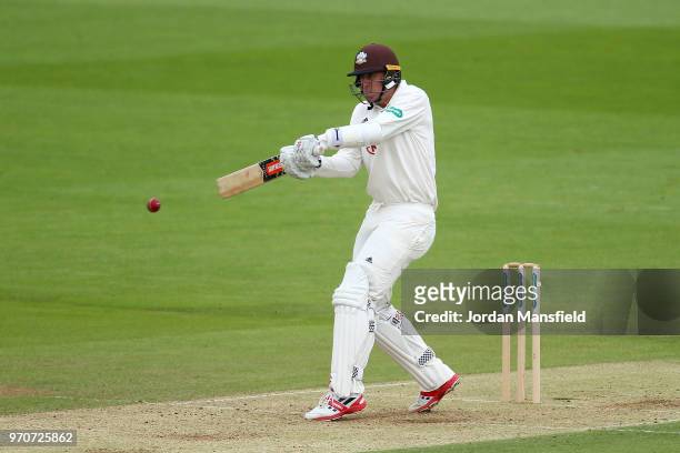 Rikki Clarke of Surrey bats during the Specsavers County Championship Division One match between Hampshire and Surrey at Ageas Bowl on June 10, 2018...