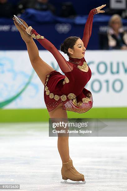 Elene Gedevanishvili of Georgia competes in the Ladies Free Skating on day 14 of the 2010 Vancouver Winter Olympics at Pacific Coliseum on February...