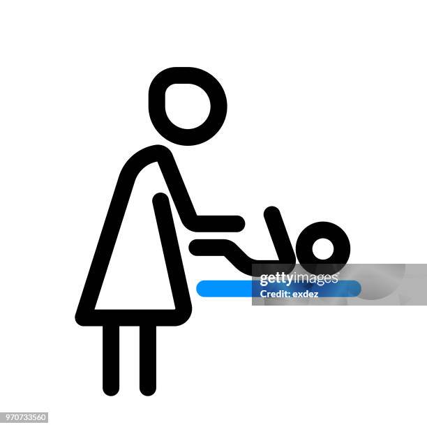 baby changing room sign - changing nappy stock illustrations