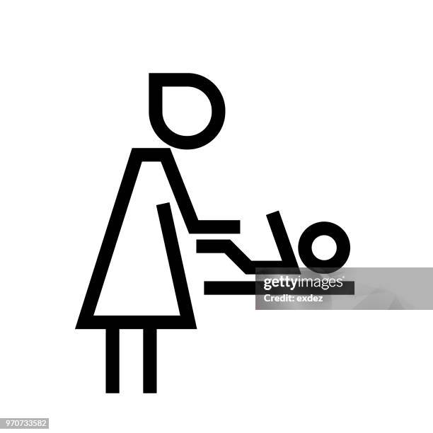 ilustrações de stock, clip art, desenhos animados e ícones de baby changing room sign - restroom sign