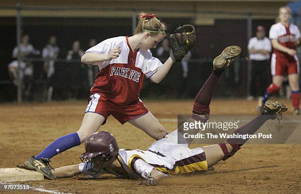 Tracy A. Woodward/The Washington Post Broad Run High School, 21670 Ashburn Rd., Ashburn, VA Girls' Softball: Park View at Broad Run High School. In...