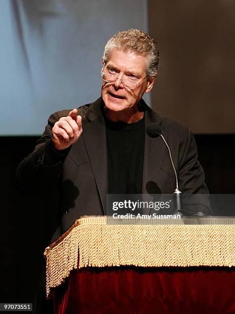 Actor Stephen Land speaks at the 150th Anniversary of Lincoln's "Right Makes Might" Speech at the NYU Cooper Union Great Hall on February 25, 2010 in...