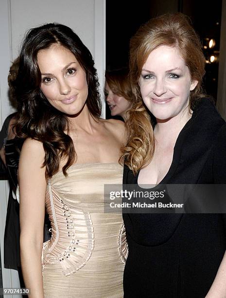 Actress Minka Kelly and Costume Designers Guild Awards Executive Producer JL Pomeroy during the 12th Annual Costume Designers Guild Awards with...