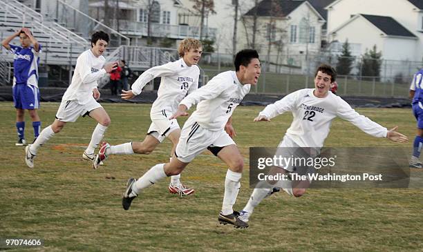 Tracy A. Woodward/The Washington Post STONE BRIDGE HIGH SCHOOL, 43100 Hay Road, Ashburn, VA Boys' Soccer: Robinson at Stone Bridge High School. With...