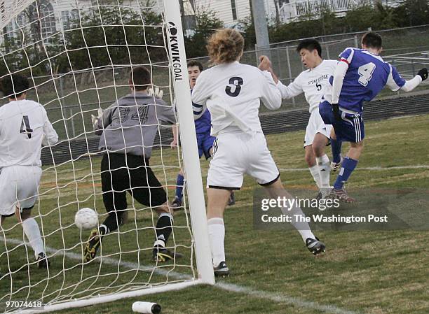 Tracy A. Woodward/The Washington Post STONE BRIDGE HIGH SCHOOL, 43100 Hay Road, Ashburn, VA Boys' Soccer: Robinson at Stone Bridge High School. With...