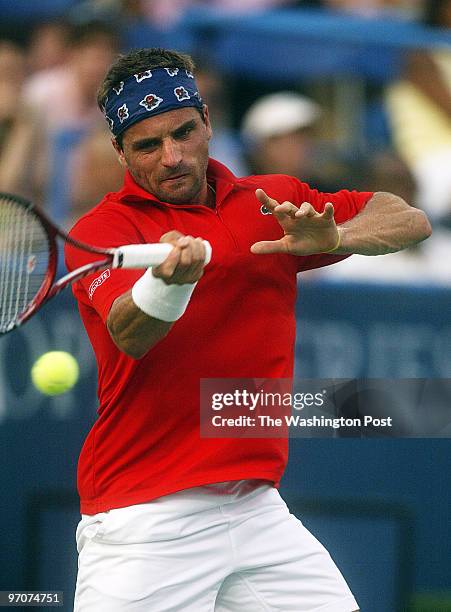 Pouya Dianat/The Washington Post NEG #: 192940 Washington, D.C. Arnaud Clement of France, who is the defending champ of the Legg Mason Tennis...