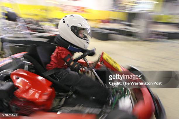 Tracy A. Woodward/The Washington Post G-Force Karts, 4245 Caroliona Ave., Richmond, VA Urban Youth Racing School Dayton Webber on the track racing at...