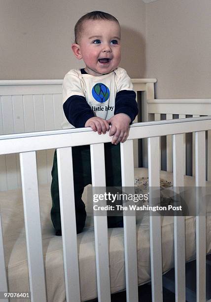 Feb. 28, 2008 Slug: fi-parenting Assignment no: 198533 Centerville, VA Photographer: Gerald Martineau safe toys for the baby Max Hutchins, 6 months,...