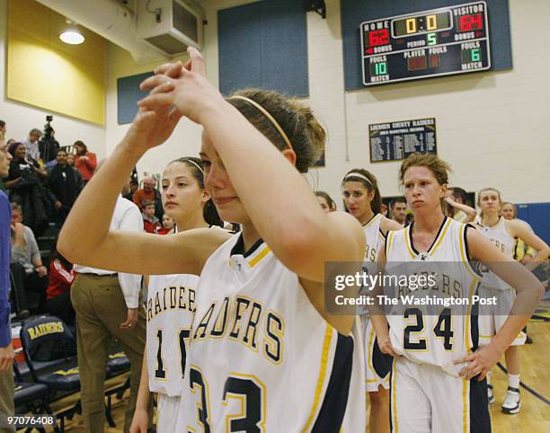 Tracy A. Woodward/The Washington Post Loudoun County High School, 415 Dry Mill Rd., Leesburg, VA Loudoun County girls' basketball, Region II playoff...