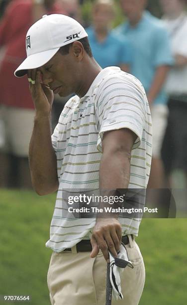 July 2007 Photographer: Toni L. Sandys/TWP Neg #: 192219 Bethesda, MD Tiger Woods during the first round of play in the AT&T National Tournament at...