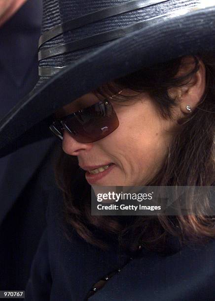 Lisa Pritchard-Johnson, girlfriend of John Entwistle, arrives for his funeral service at St. Edwards Church July 10, 2002 in Stow-on-the-Wold, United...