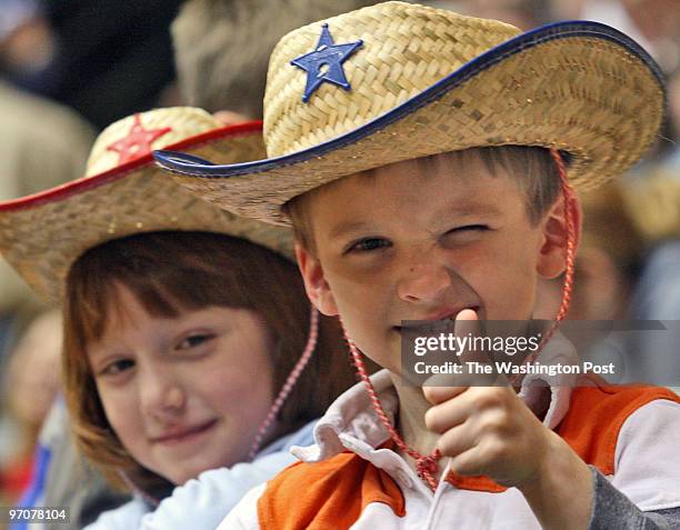 Professional bull riders come to this region as part of their PBR Challenger tour. Pictured, 3-year-old Christopher Ardrey signals his satisfaction...