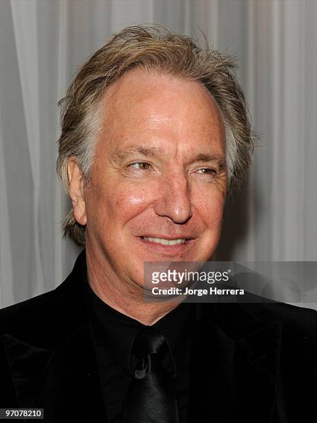 Alan Rickman arrives for the Royal world premiere 'Alice In Wonderland' after party at The Sanderson Hotel on February 25, 2010 in London, England.