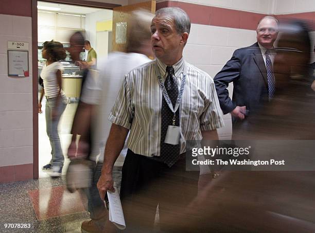 We profile the first day of school at Springbrook High School where recent gang related stabbings happened. PICTURED, Principal Michael Durso...