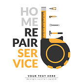 home repair service template with logo and copy space for your text or company name. home repair service consulting company for marketing concept. vector illustration EPS10 flat design