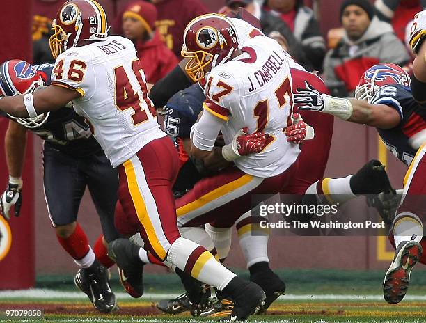 December 2, 2007 NEG #: 196210 CREDIT: Preston Keres/TWP Landover, Md. EDITTED: Remote Buffalo at Redskins. Here, Redskins Jason Campbell is sacked...