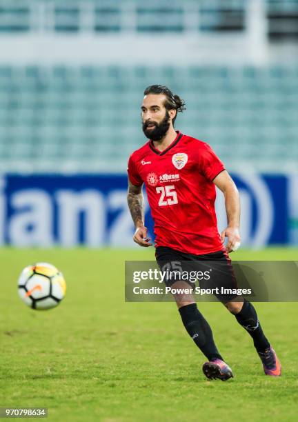 Hugo Silva of Benfica Macau in action during the AFC Cup Group I match between Benfica Macau and Hwaepul at MUST Stadium on May 16, 2018 in Macau.