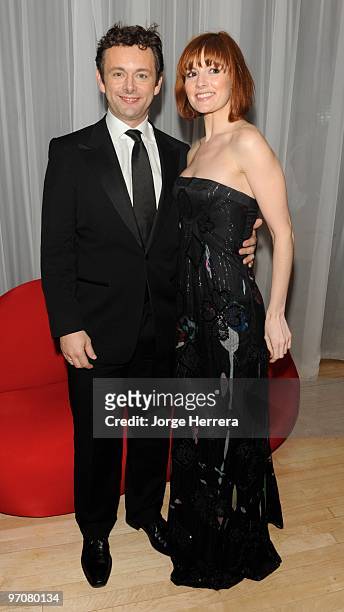 Michael Sheen and wife arrive for the Royal world premiere 'Alice In Wonderland' after party at The Sanderson Hotel on February 25, 2010 in London,...