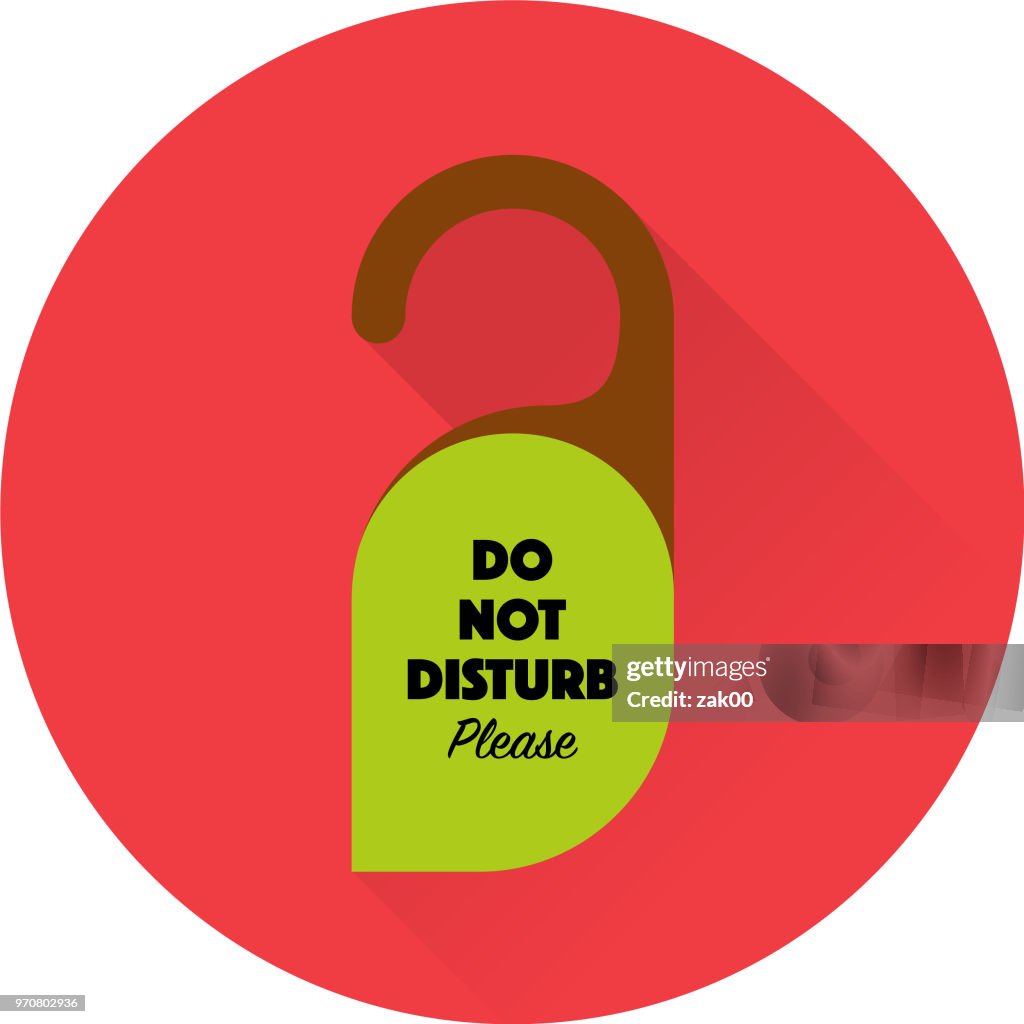 Bitte nicht stören. Karton Türhänger, Vektor-illustration