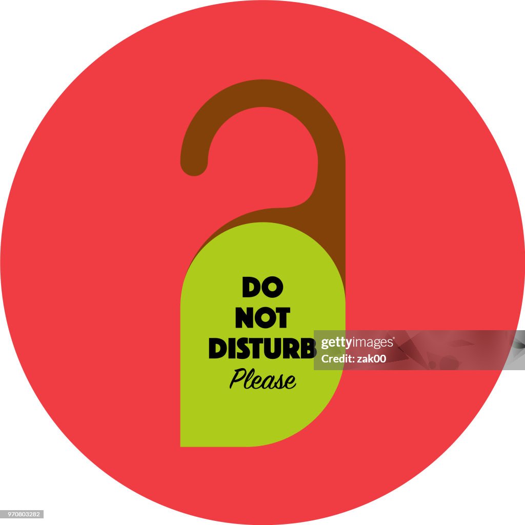Bitte nicht stören. Karton Türhänger, Vektor-illustration