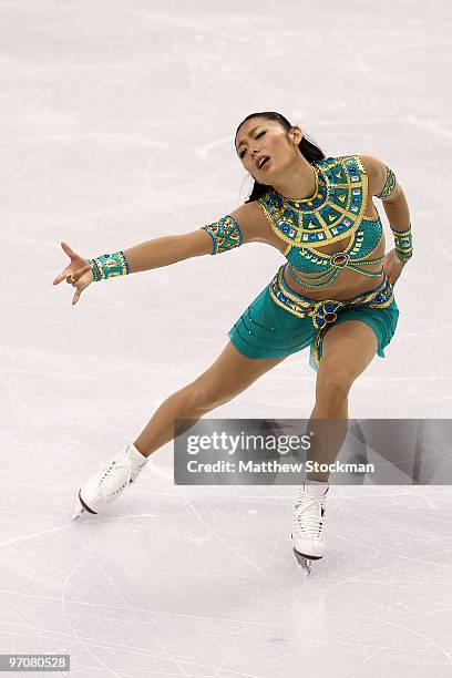 Miki Ando of Japan competes in the Ladies Free Skating on day 14 of the 2010 Vancouver Winter Olympics at Pacific Coliseum on February 25, 2010 in...