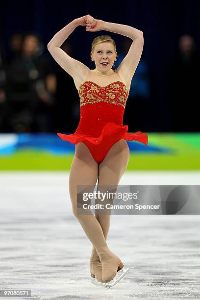 Rachael Flatt of the United States competes in the Ladies Free Skating on day 14 of the 2010 Vancouver Winter Olympics at Pacific Coliseum on...