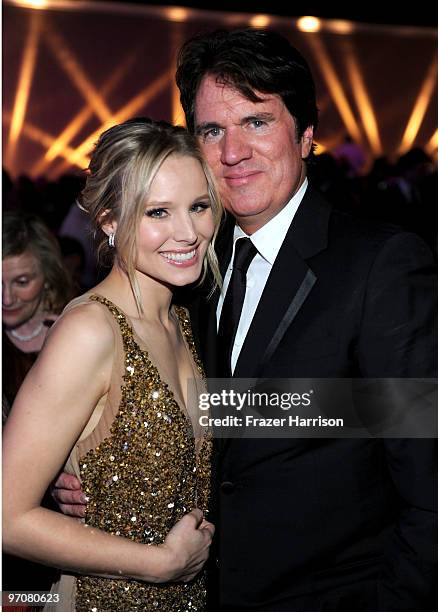 Actress Kristen Bell and director Rob Marshall onstage at the 12th Annual Costume Designers Guild Awards with Presenting Sponsor Swarovski held at...