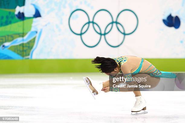 Miki Ando of Japan competes in the Ladies Free Skating on day 14 of the 2010 Vancouver Winter Olympics at Pacific Coliseum on February 25, 2010 in...