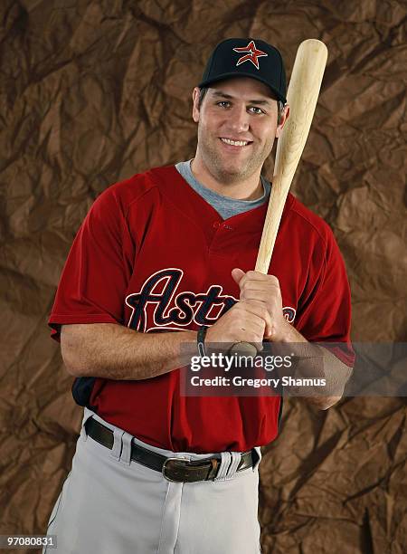 Lance Berkman of the Houston Astros poses during photo day at Osceola County Stadium on February 25, 2010 in Kissimmee, Florida.