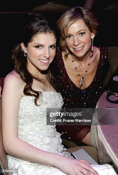 Actresses Anna Kendrick and Carrie Preston at the 12th Annual Costume Designers Guild Awards with Presenting Sponsor Swarovski held at The Beverly...